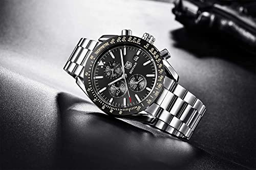 BENYAR Luxury Business Casual Party-Wear Silicone Chronograph Date Display Watch for Men