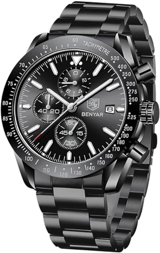 BENYAR Luxury Business Casual Party-Wear Silicone Chronograph Date Display Watch for Men