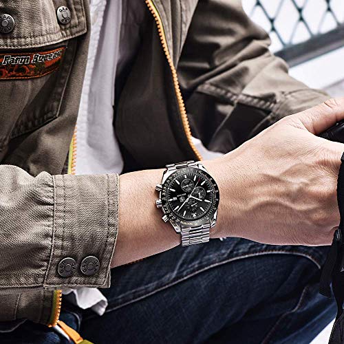 BENYAR Luxury Business Casual Party-Wear Silicone Chronograph Date Display Watch for Men