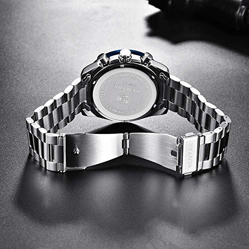 BENYAR Luxury Business Casual Party-Wear Silicone Chronograph Date Display Watch for Men