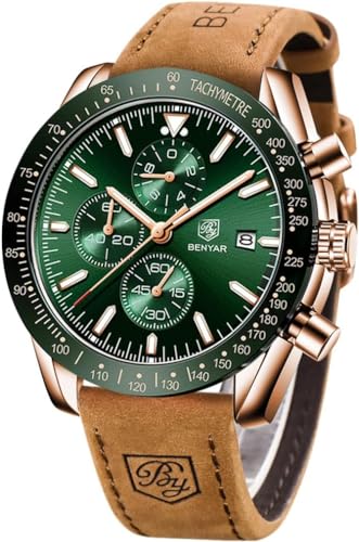 BENYAR Luxury Business Casual Party-Wear Silicone Chronograph Date Display Watch for Men