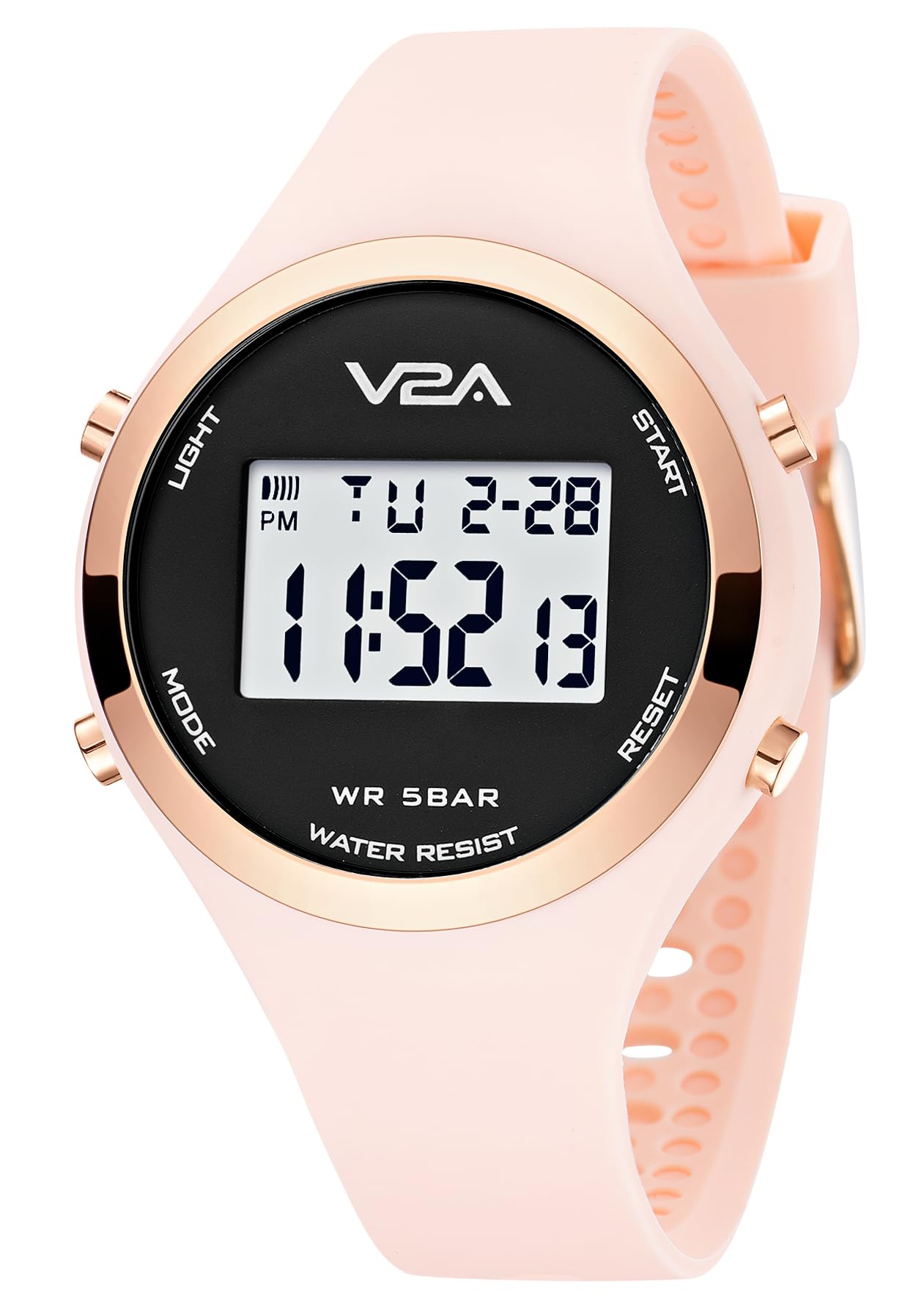V2A Analog Digital Waterproof Fashion Sports Watch with Backlight Alarm Stopwatch for Women and Girls