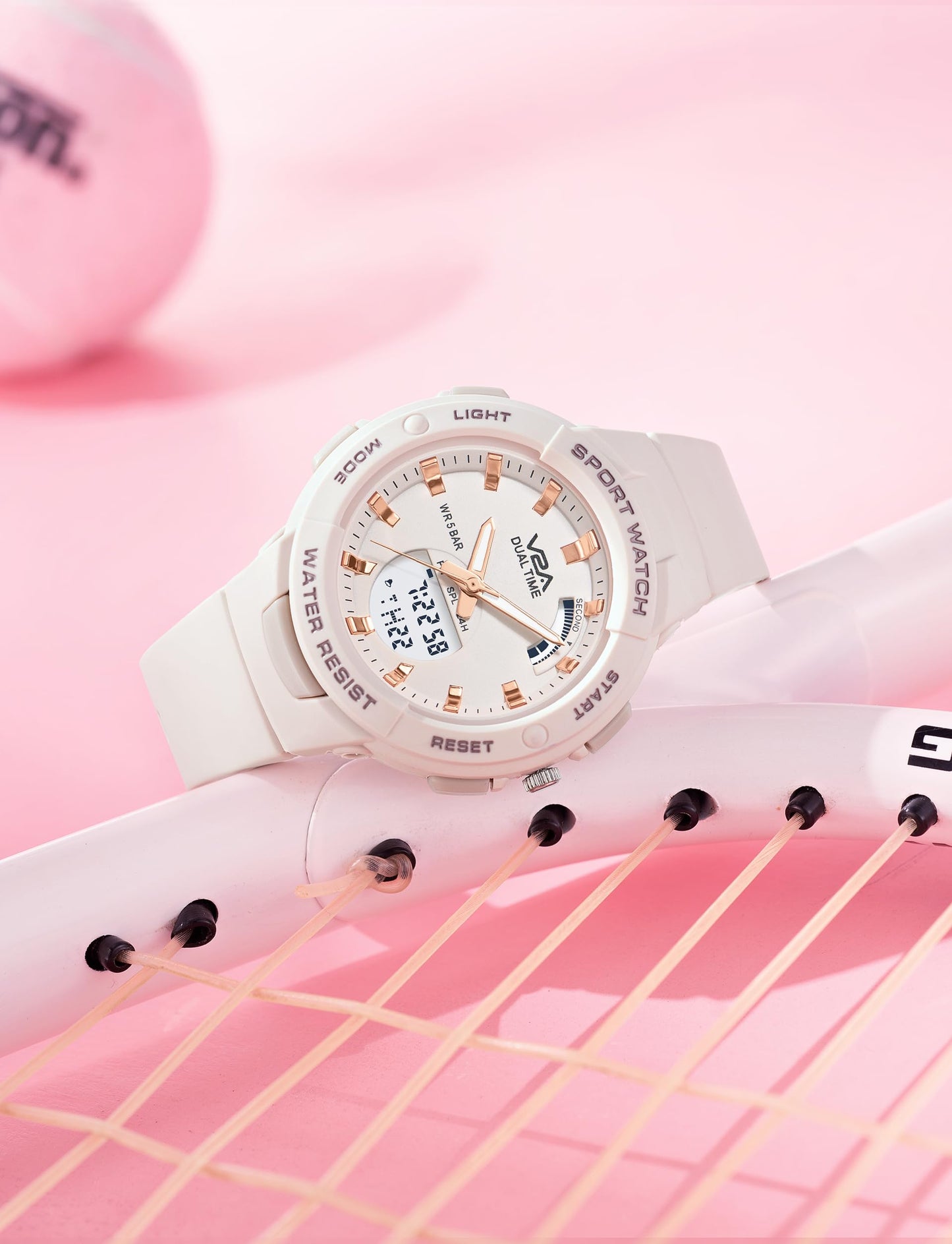 V2A Analog Digital Waterproof Fashion Sports Watch with Backlight Alarm Stopwatch for Women and Girls