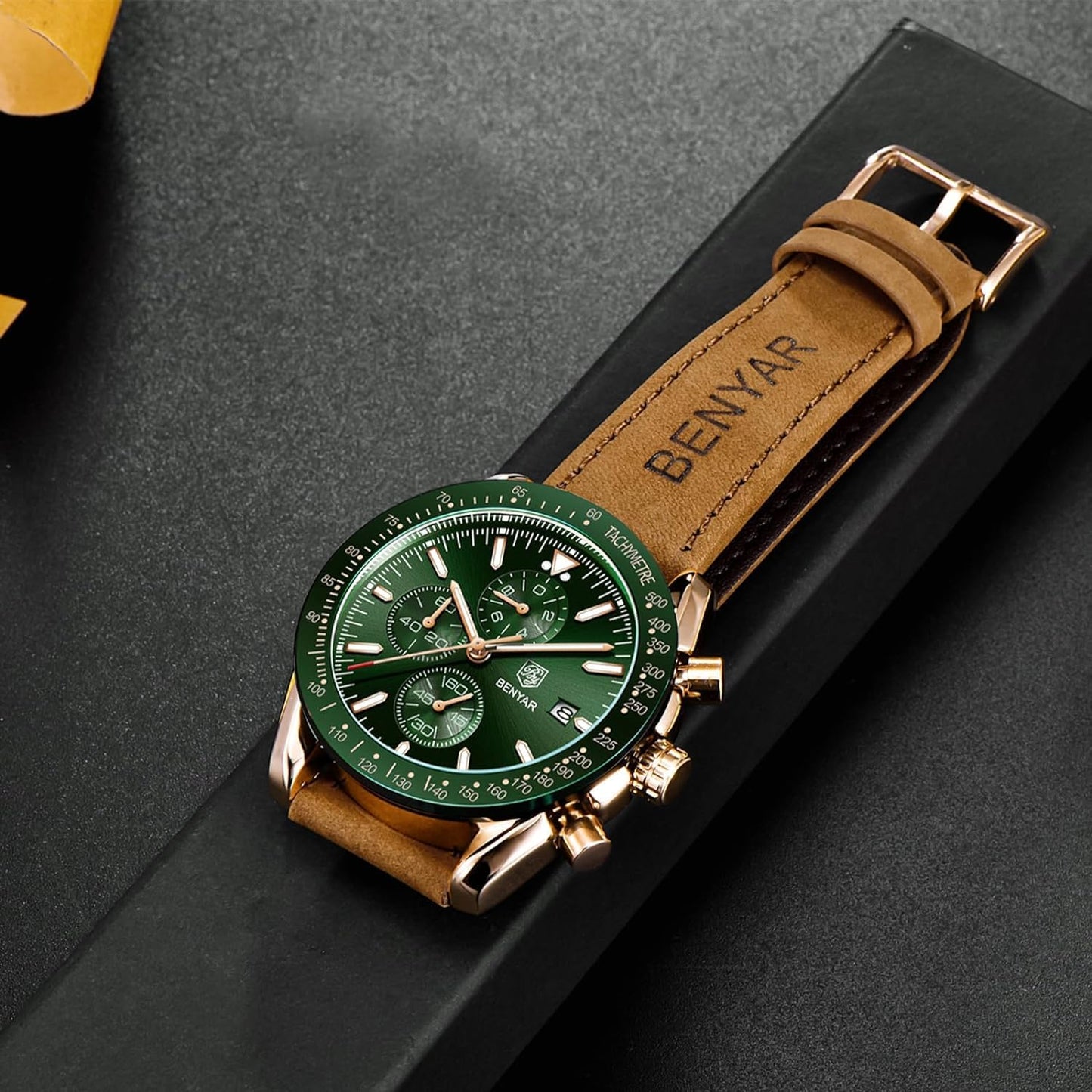 BENYAR Luxury Business Casual Party-Wear Silicone Chronograph Date Display Watch for Men