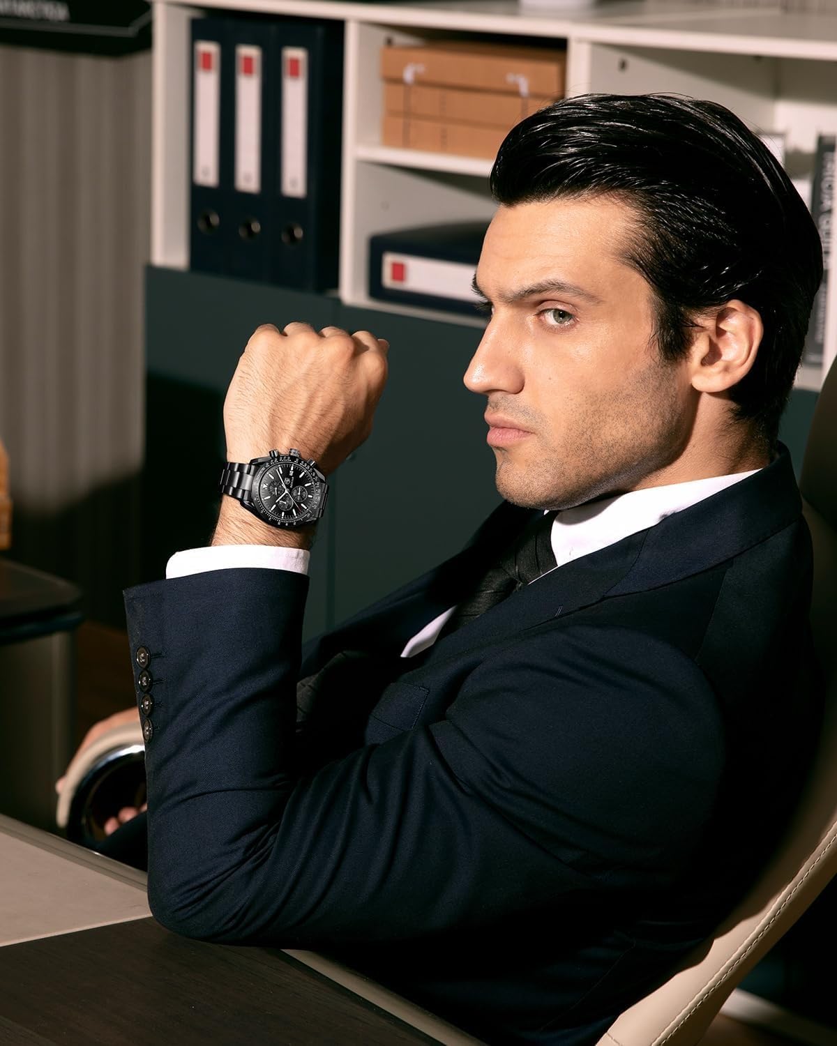 BENYAR Luxury Business Casual Party-Wear Silicone Chronograph Date Display Watch for Men