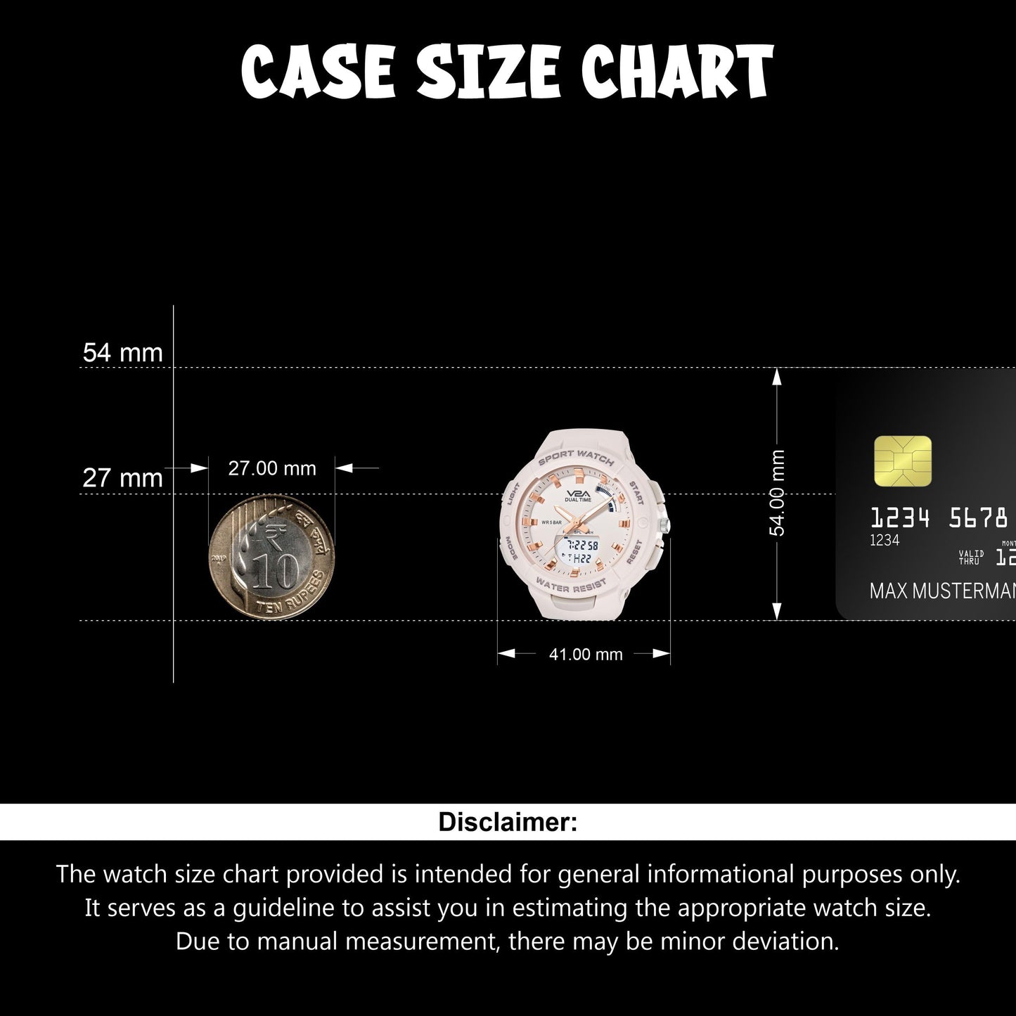 V2A Analog Digital Waterproof Fashion Sports Watch with Backlight Alarm Stopwatch for Women and Girls