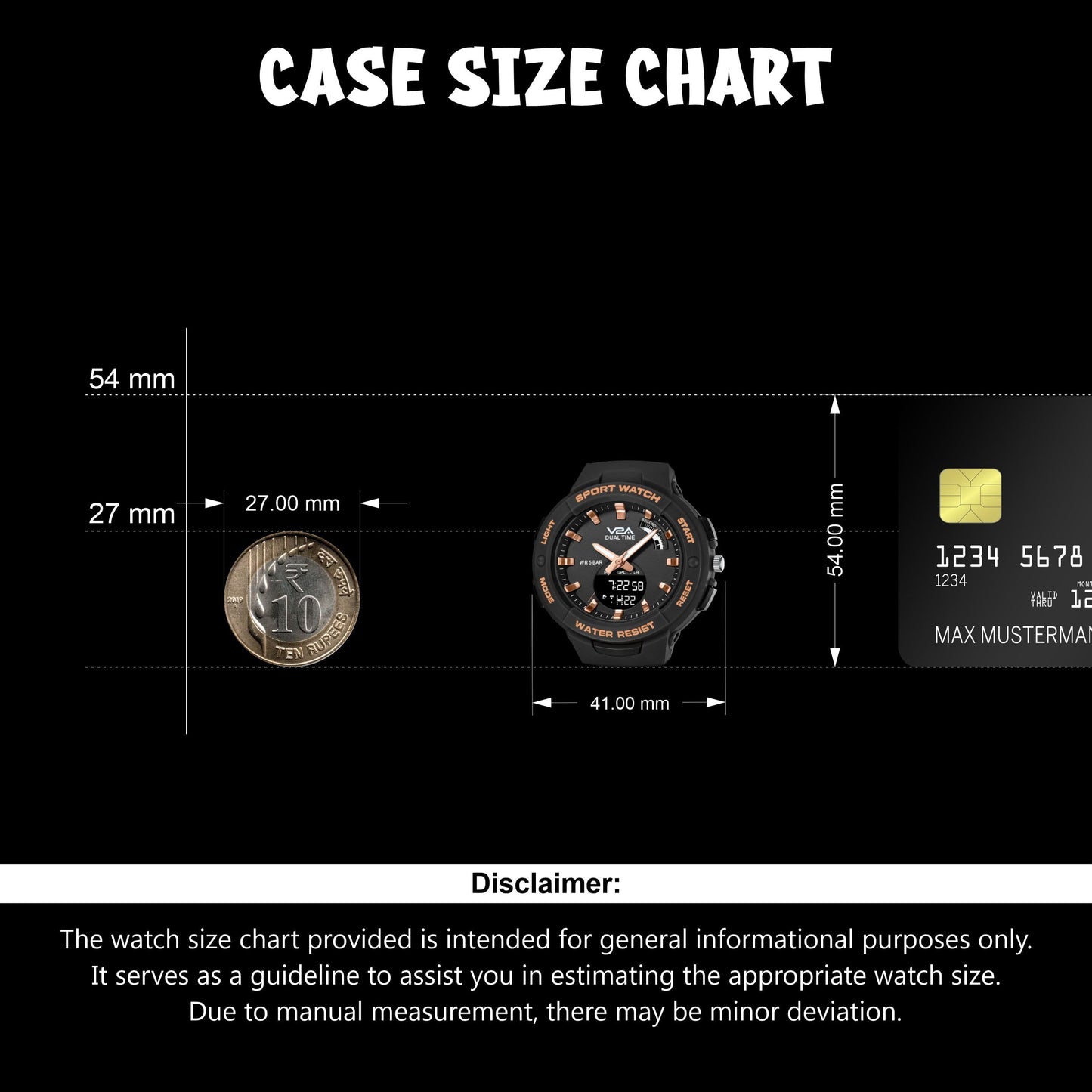 V2A Analog Digital Waterproof Fashion Sports Watch with Backlight Alarm Stopwatch for Women and Girls