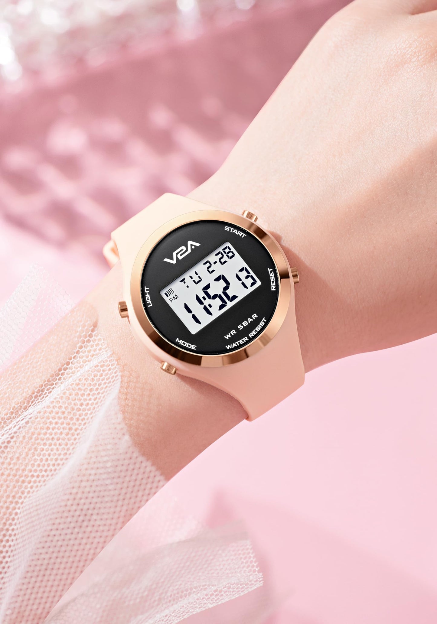 V2A Analog Digital Waterproof Fashion Sports Watch with Backlight Alarm Stopwatch for Women and Girls