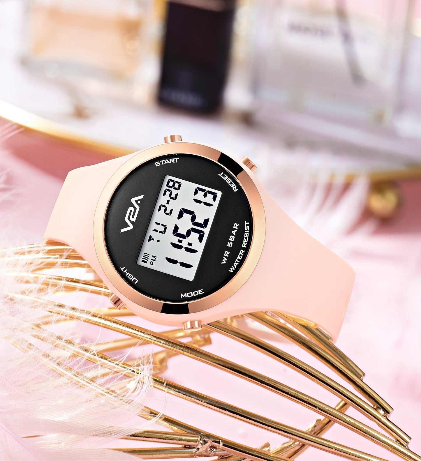 V2A Analog Digital Waterproof Fashion Sports Watch with Backlight Alarm Stopwatch for Women and Girls