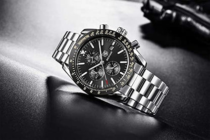 BENYAR Luxury Business Casual Party-Wear Silicone Chronograph Date Display Watch for Men