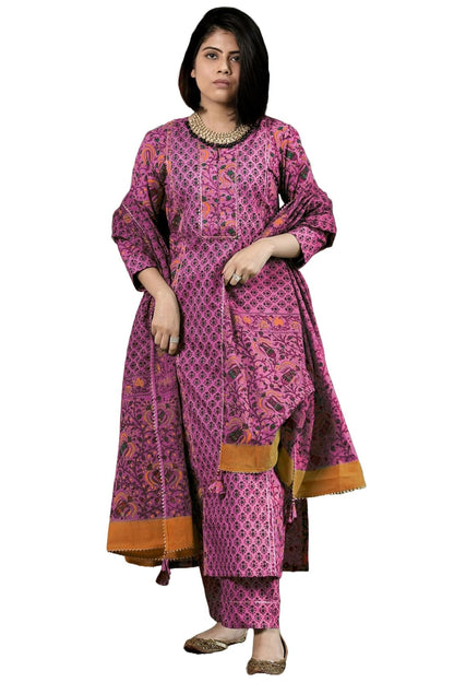 GoSriKi Women's Rayon Viscose Printed Straight Kurta with Pant & Dupatta